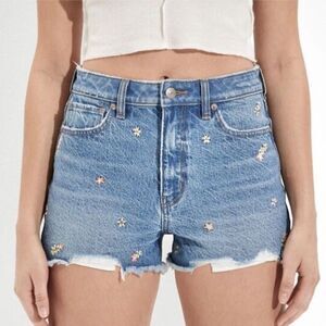 American Eagle Mom Shorts Tiny Flower Embroidered Plus Size 20 Boho